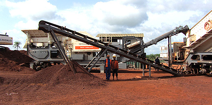 <b>Mobile Type Iron Ore crushing line in Guinea</b>